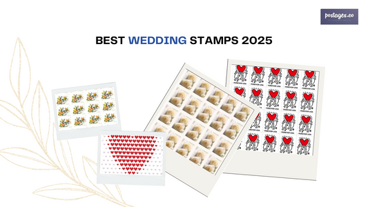 A collection of elegant usps wedding stamps from 2020, showcasing various designs and themes for wedding invitations.