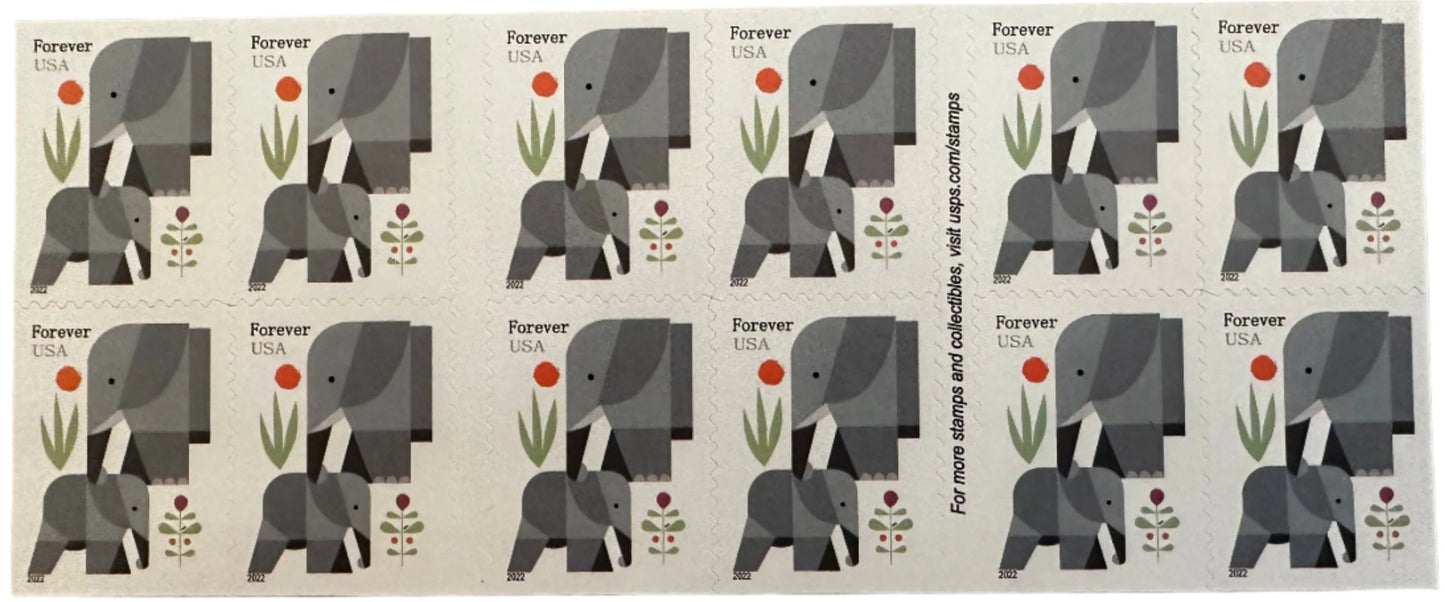 USPS Cartoon Elephants Star Forever First Class Postage Stamps image 2