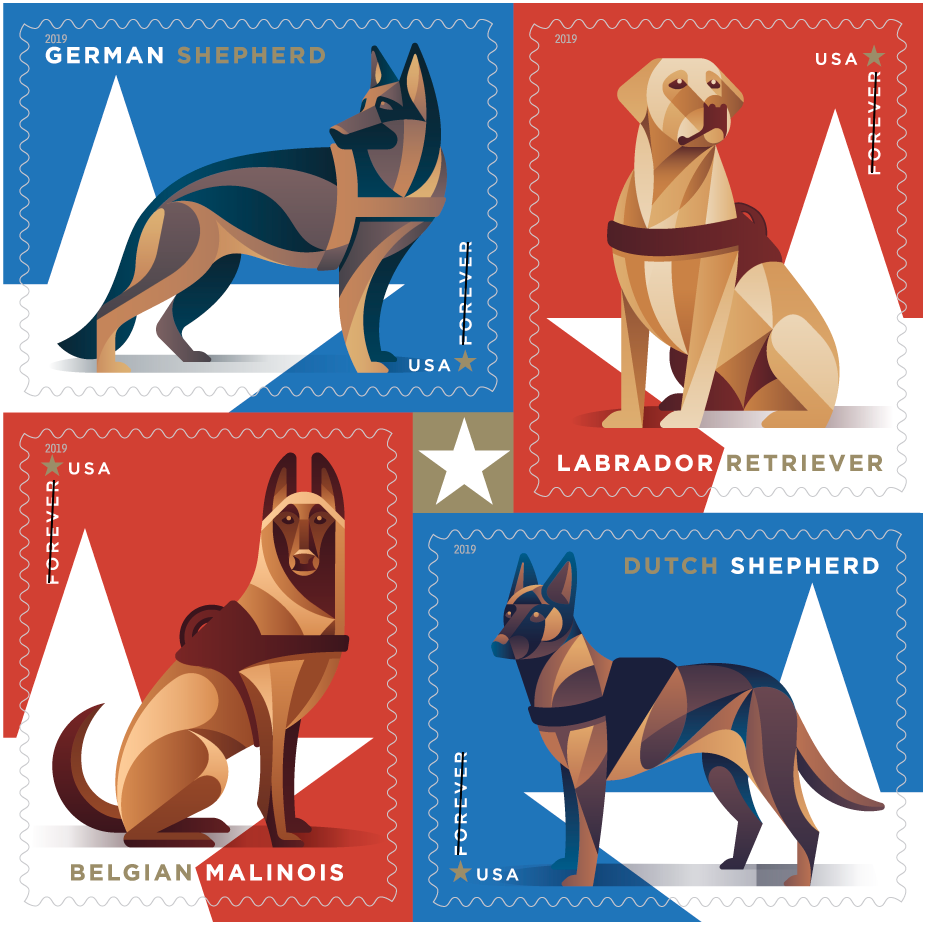 USPS Military Working Dogs Forever First Class Postage Stamps image 0