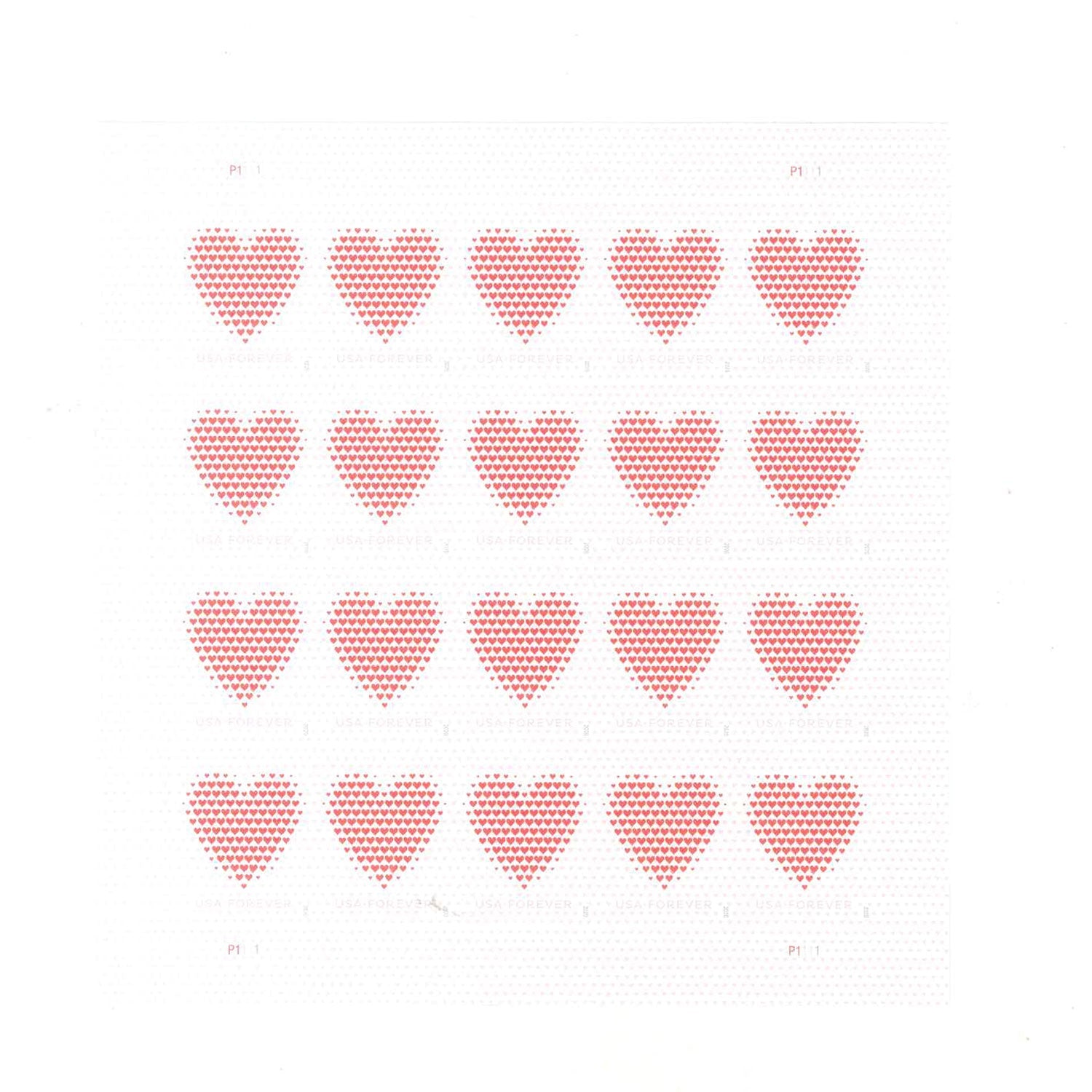Made of Hearts Forever First Class Postage Stamps image 1