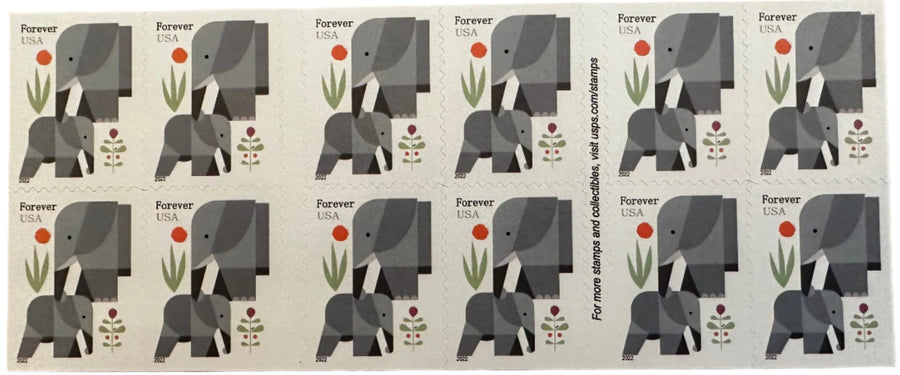 USPS Cartoon Elephants Star Forever First Class Postage Stamps