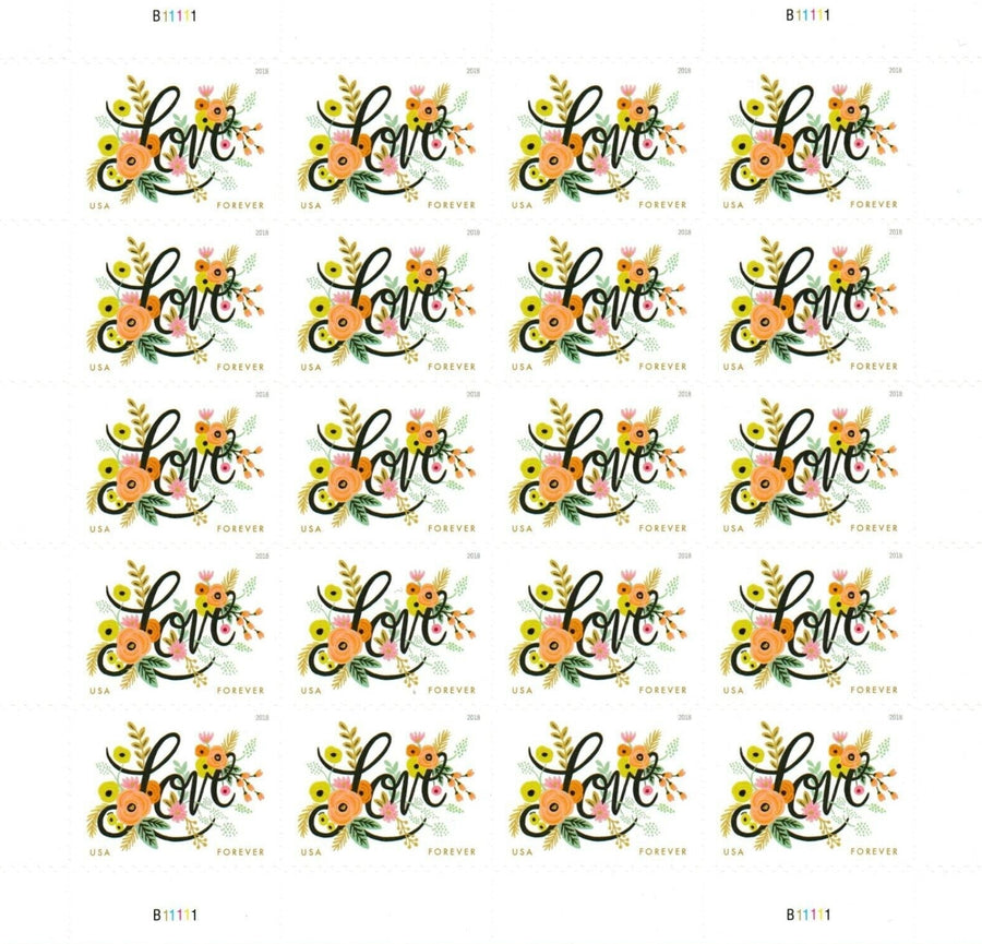 Love Flourishes Forever First Class Postage Stamps