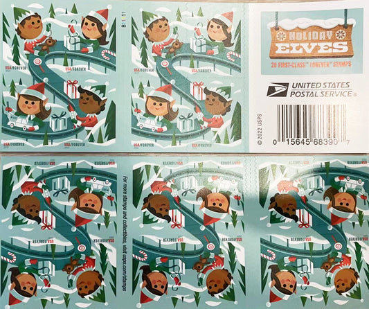 USPS Holiday Elves Forever Postage Stamps image 0